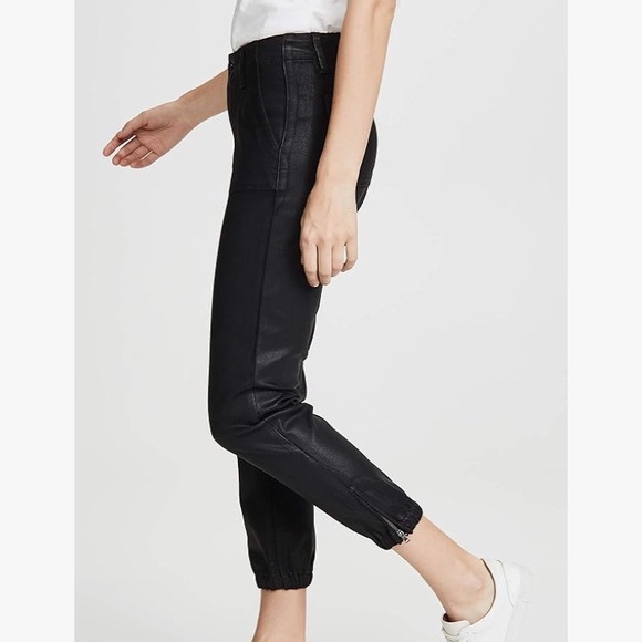 PAIGE Denim - Paige Mayslie Jogger Jeans Black Fog Luxe Coated